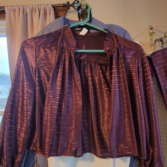 Purple disco style light linen dress - Picture 3 of 6